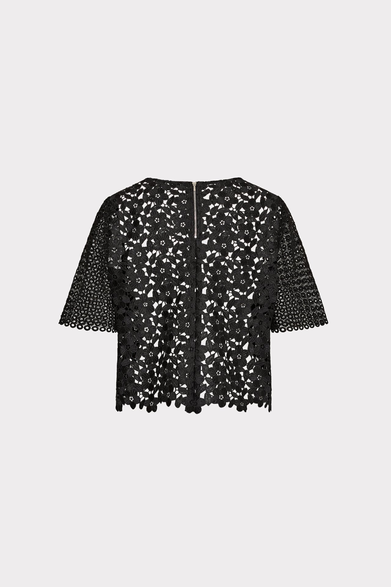 Floral Geo Combo Lace Top Black | Milly Women