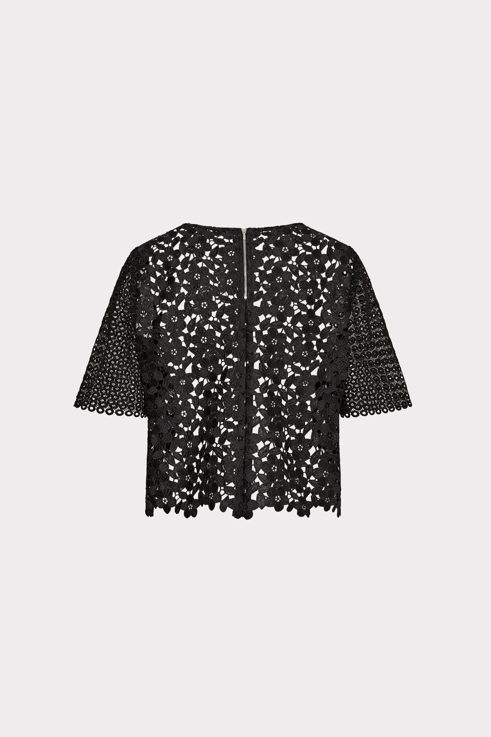 Floral Geo Combo Lace Top Black | Milly Women