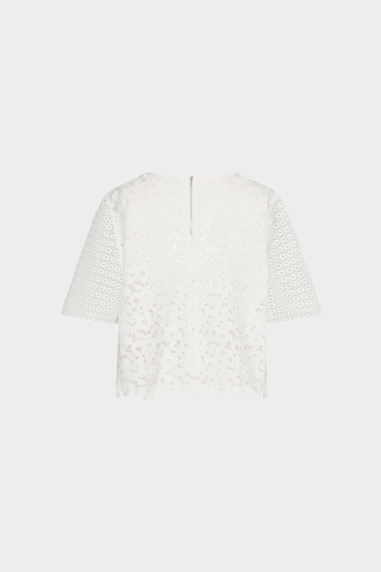 Floral Geo Combo Lace Top White | Milly Women