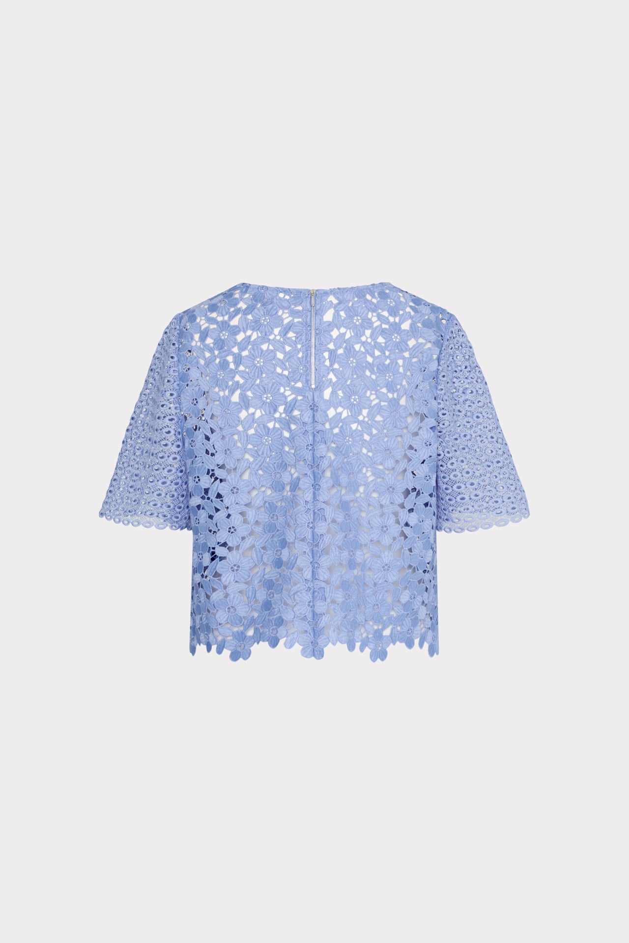 Floral Geo Combo Lace Top Sky Blue | Milly Women