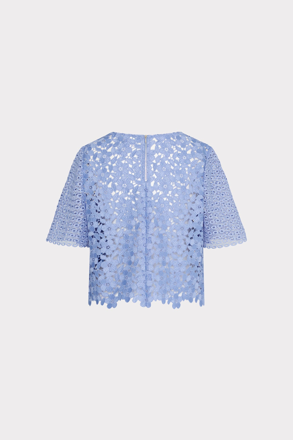 Floral Geo Combo Lace Top Sky Blue | Milly Women