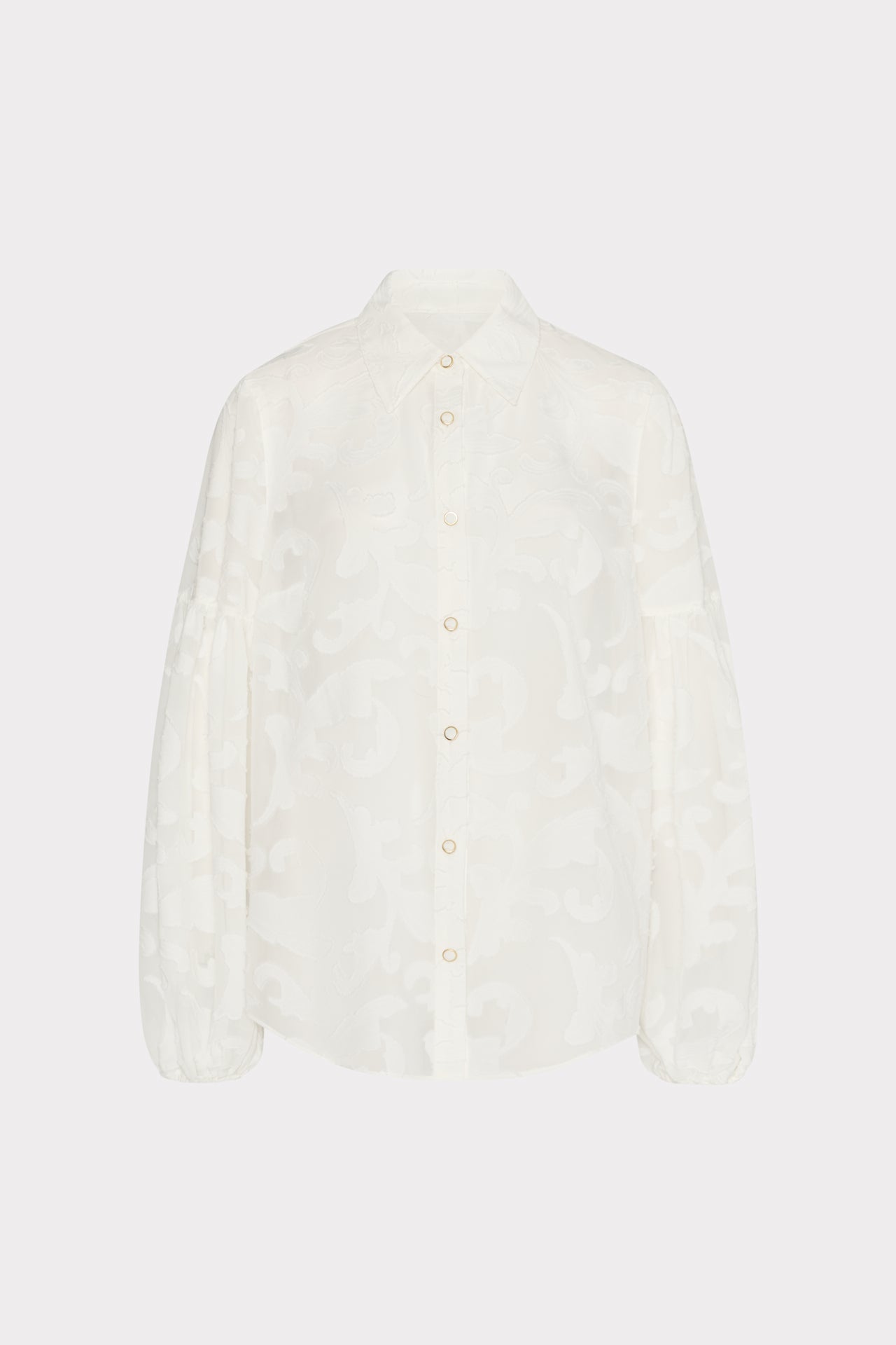 Scroll Burnout Button Up Top White | Milly Women