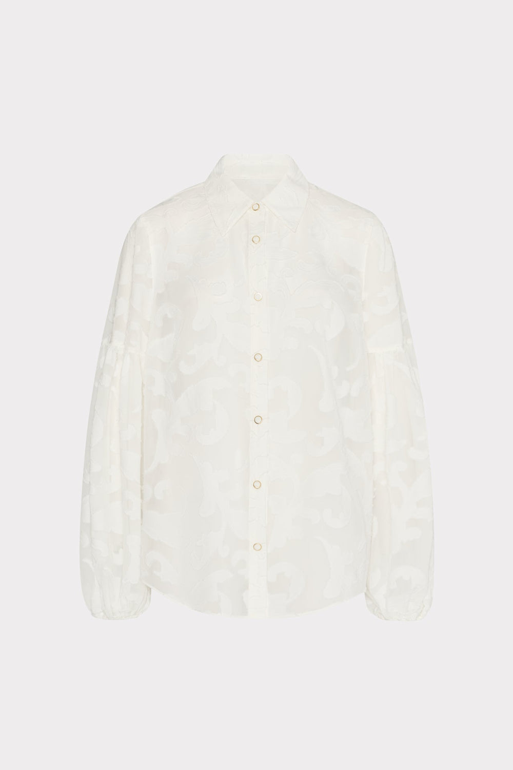 Scroll Burnout Button Up Top White | Milly Women