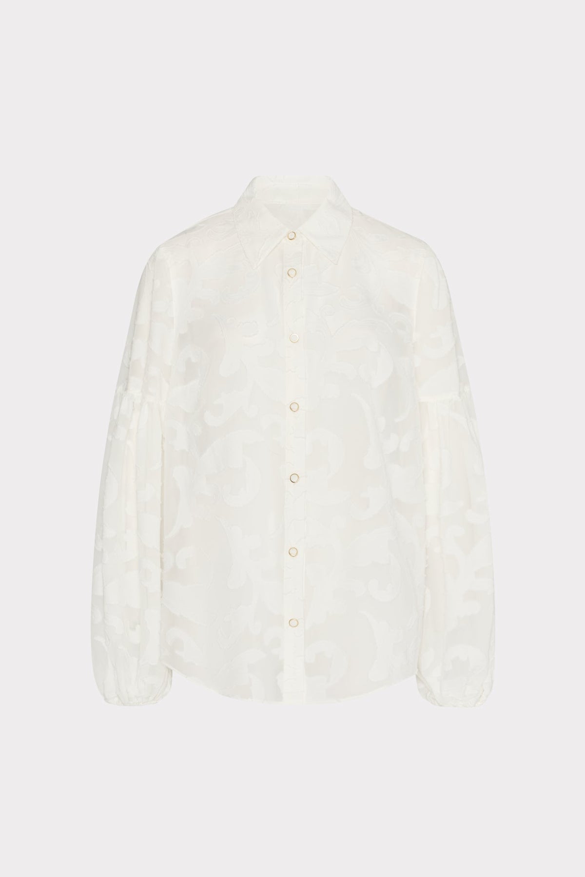 Scroll Burnout Button Up Top White | Milly Women