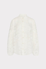 Scroll Burnout Button Up Top White | Milly Women