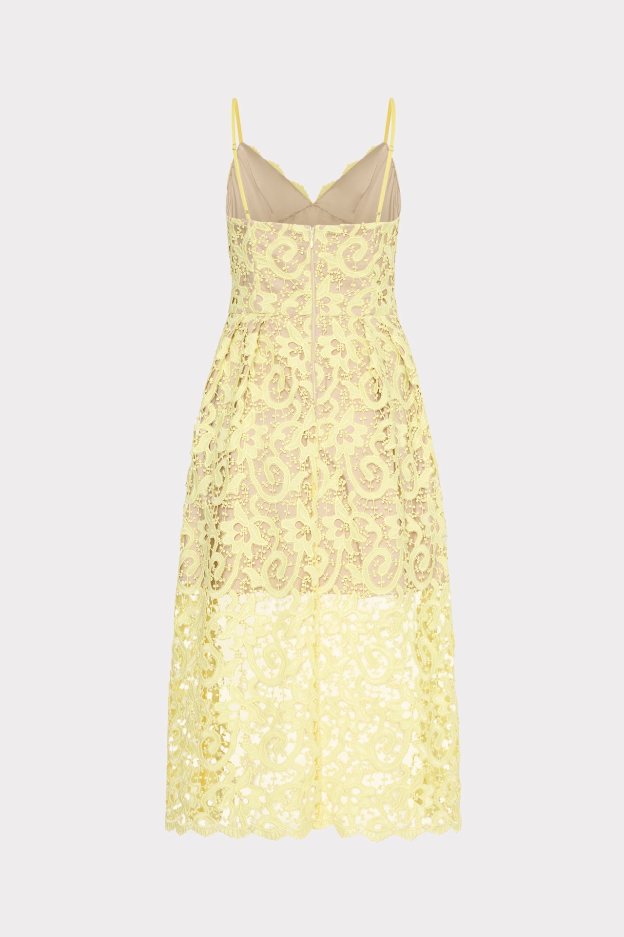 Elle Lace Midi Dress Yellow | Milly Women