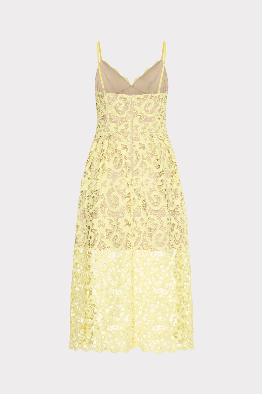 Elle Lace Midi Dress Yellow | Milly Women