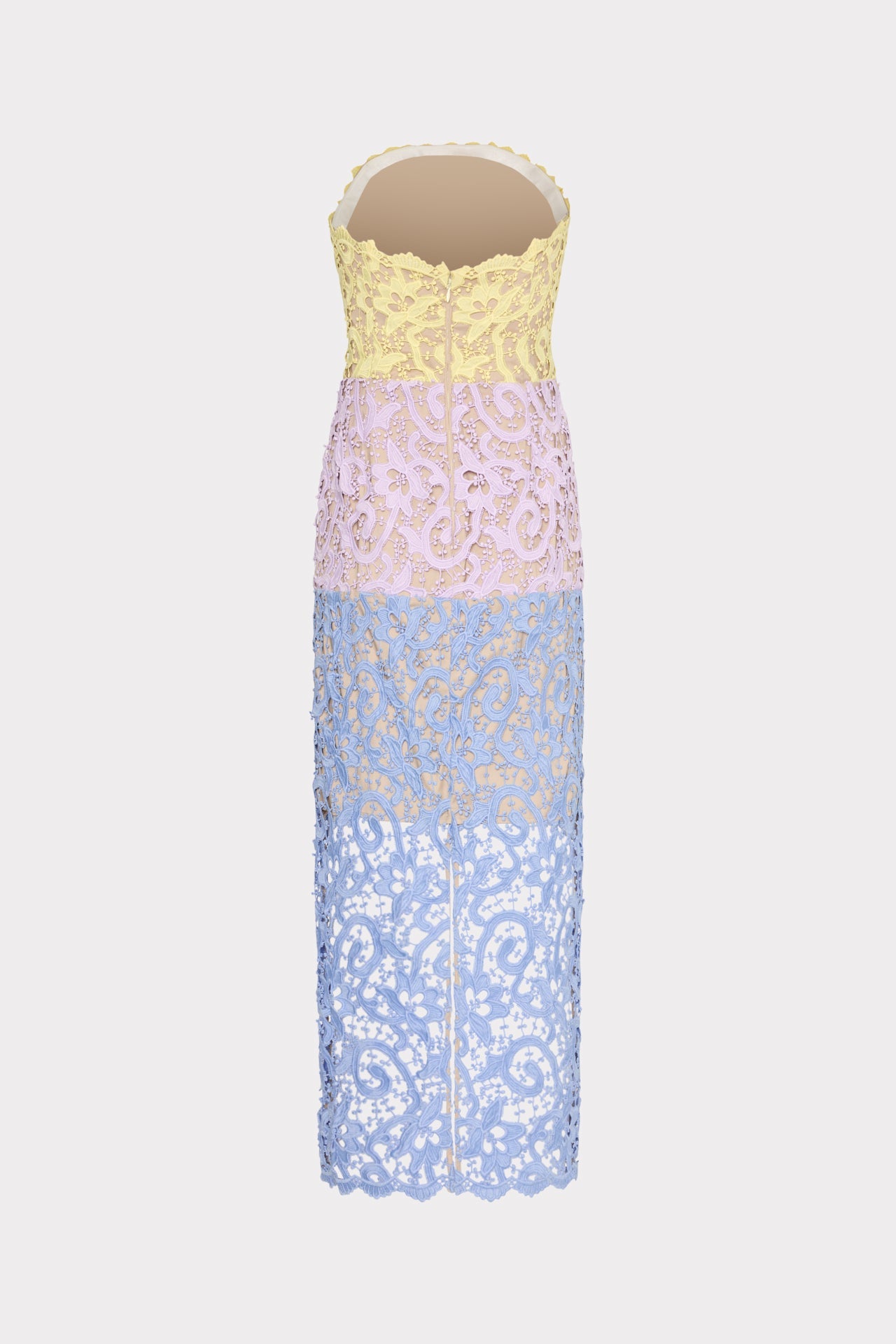 Kait Trois Color Lace Dress Lavender/Blue/Yellow | Milly Women