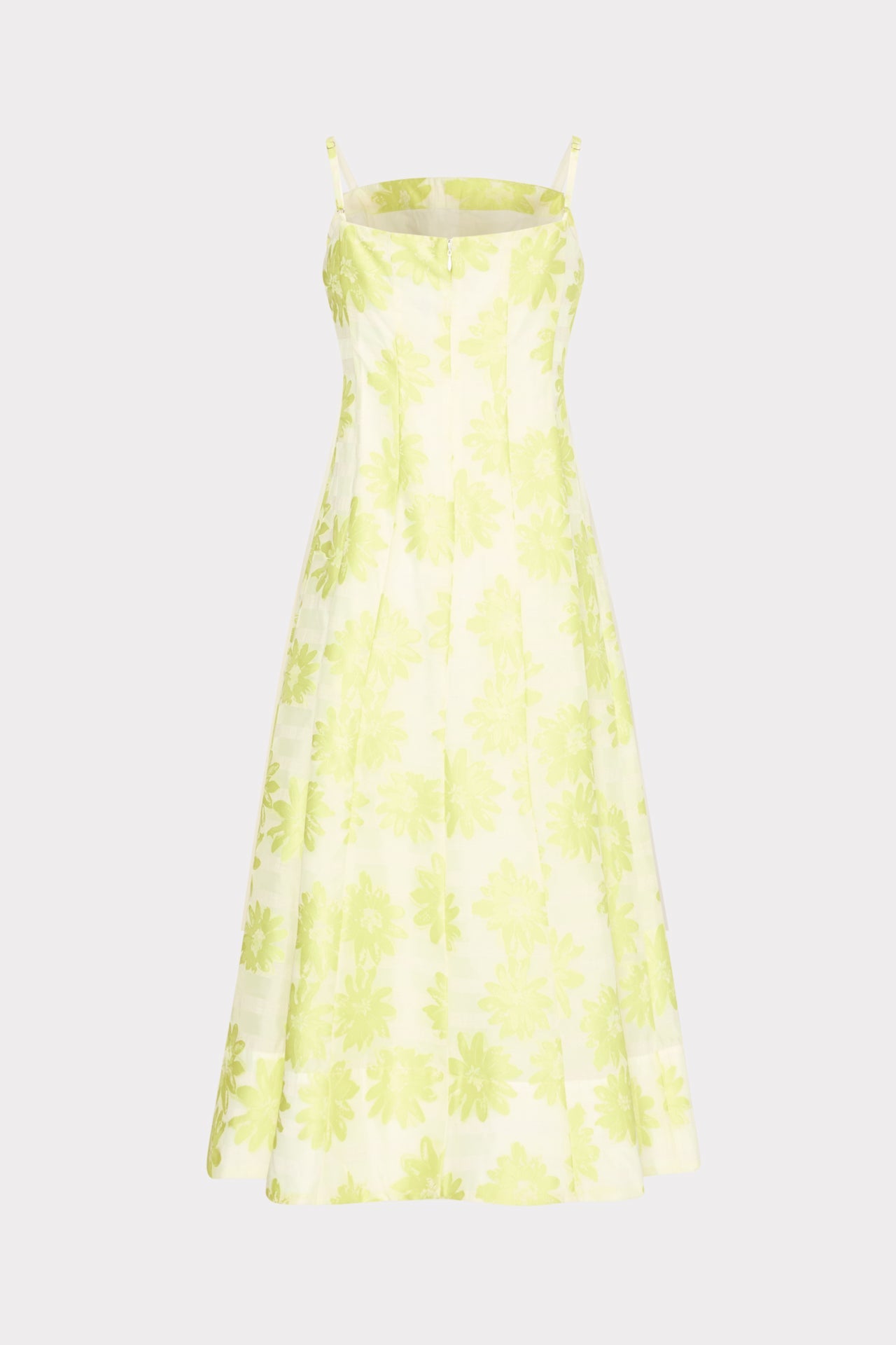 Striped Floral Fil Coupé Dress Yellow | Milly Women
