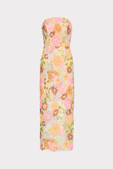 Kait Floral Blossom Sequins Dress Orange Multi | Milly Women