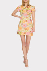 Rowen Floral Blossom Sequins Dress Orange Multi | Milly Women