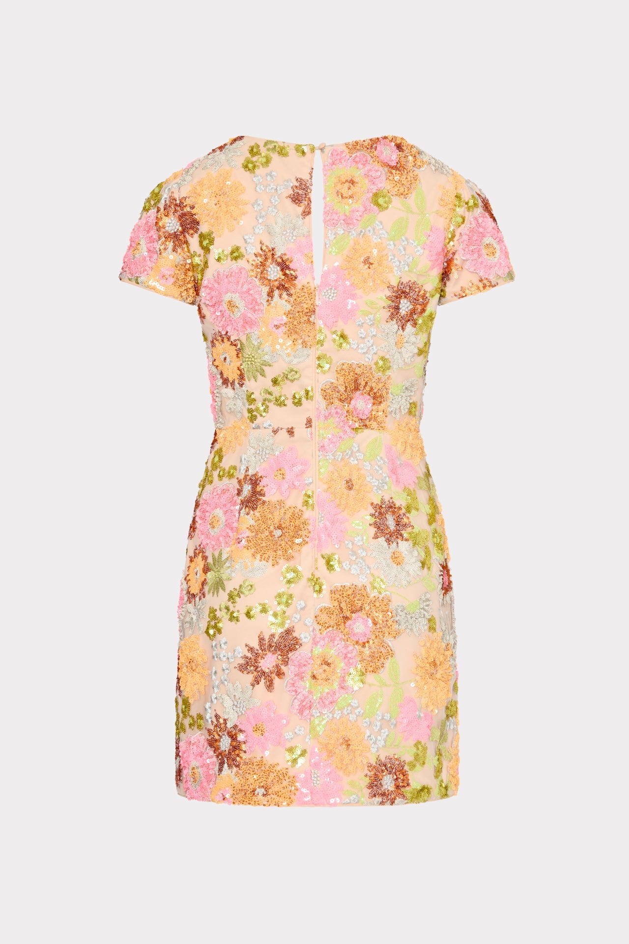 Rowen Floral Blossom Sequins Dress Orange Multi | Milly Women
