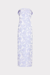 Tulip Jacquard Strapless Dress Periwinkle/Multi | Milly Women