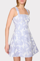 Tulip Jacquard Mini Dress Periwinkle/Multi | Milly Women