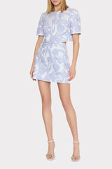 Tulip Jacquard Top Periwinkle/Multi | Milly Women