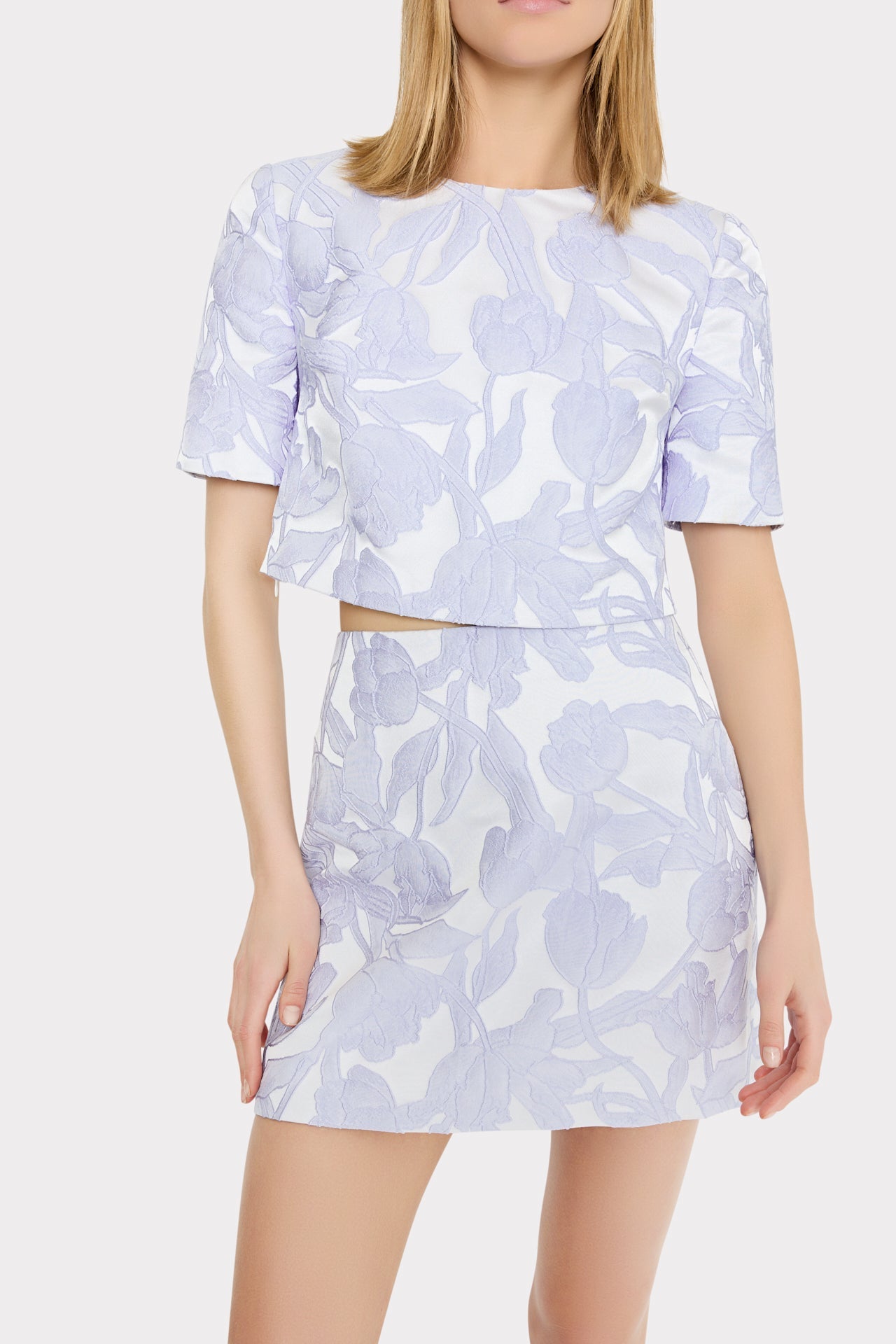 Tulip Jacquard Top Periwinkle/Multi | Milly Women