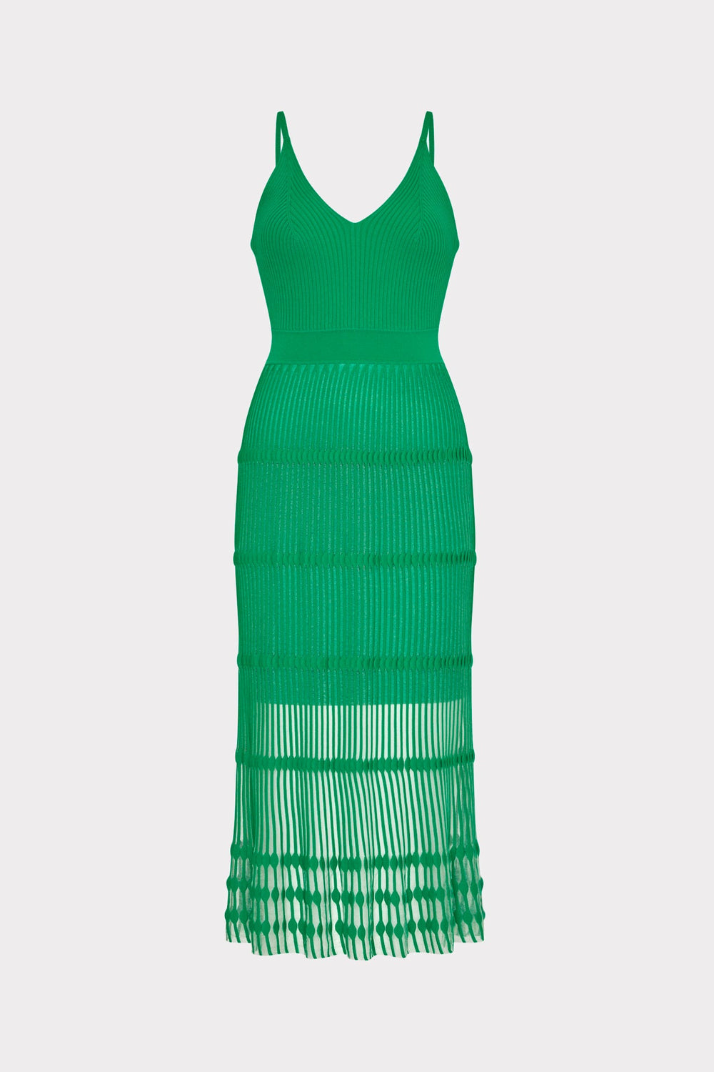 Sheer Knit Cami Dress Green | Milly Women