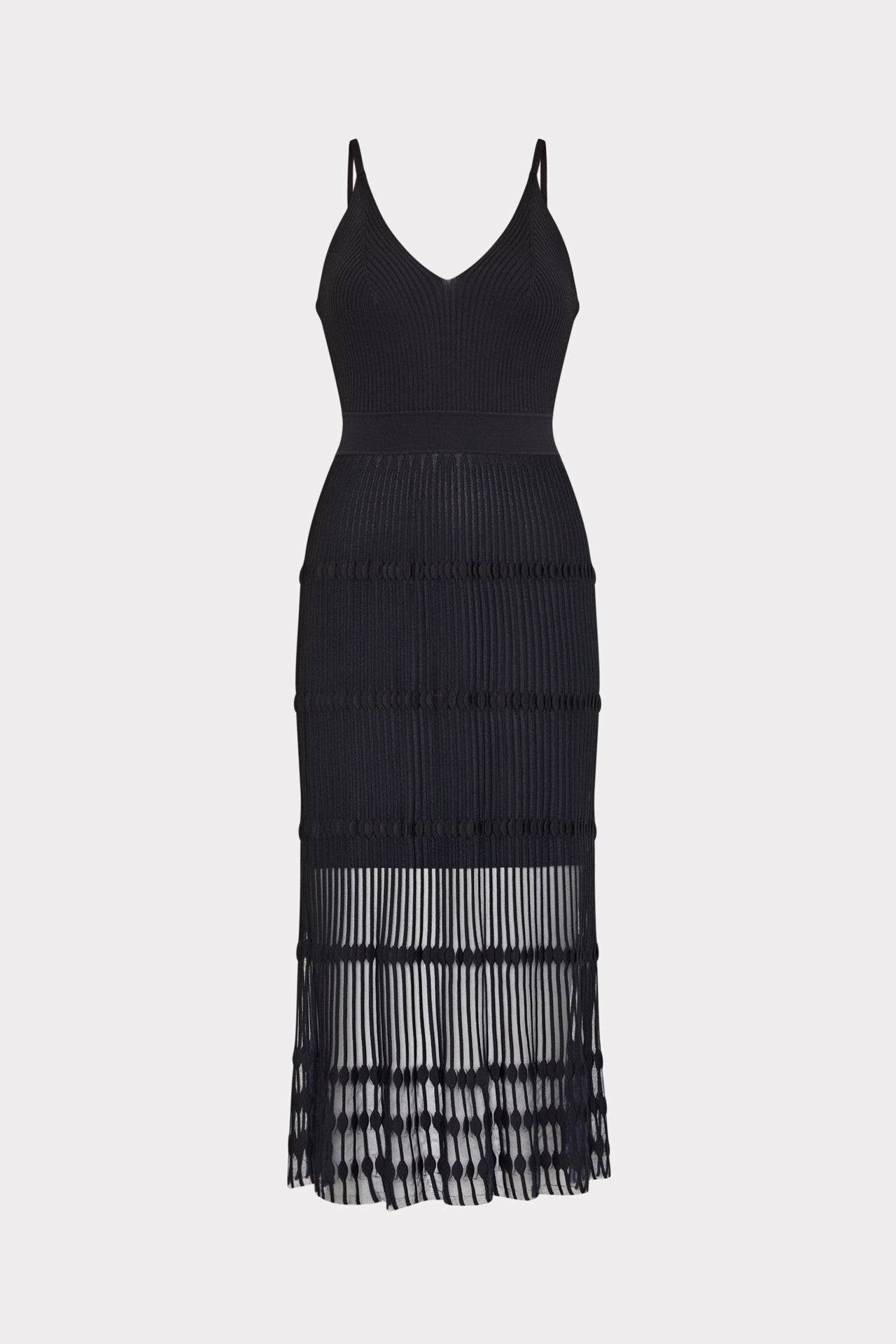 Sheer Knit Cami Dress Black | Milly Women