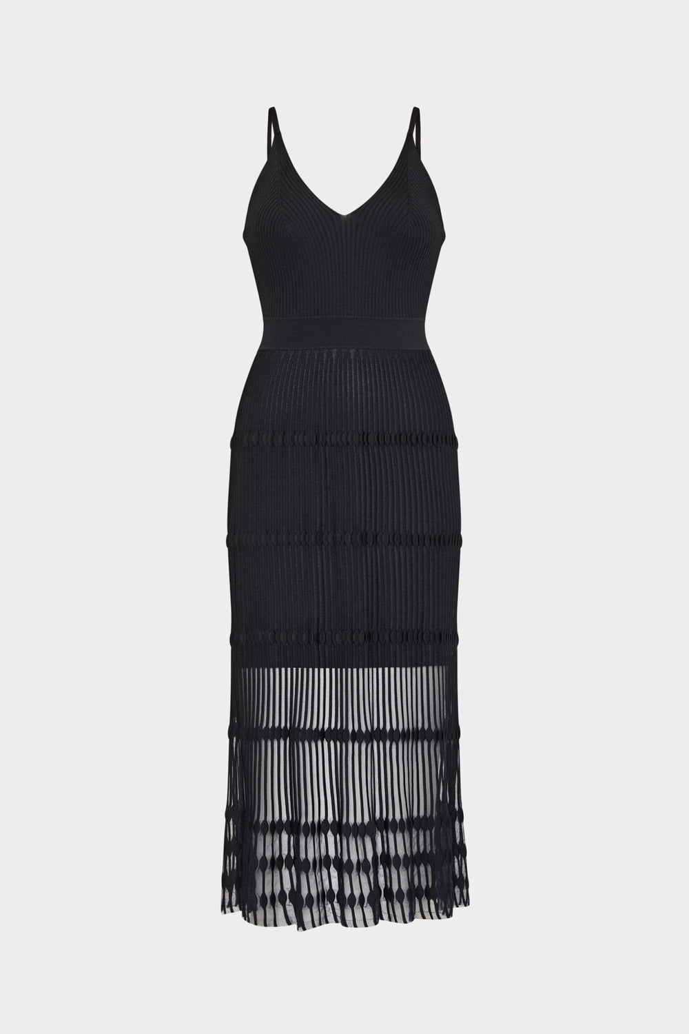Sheer Knit Cami Dress Black | Milly Women