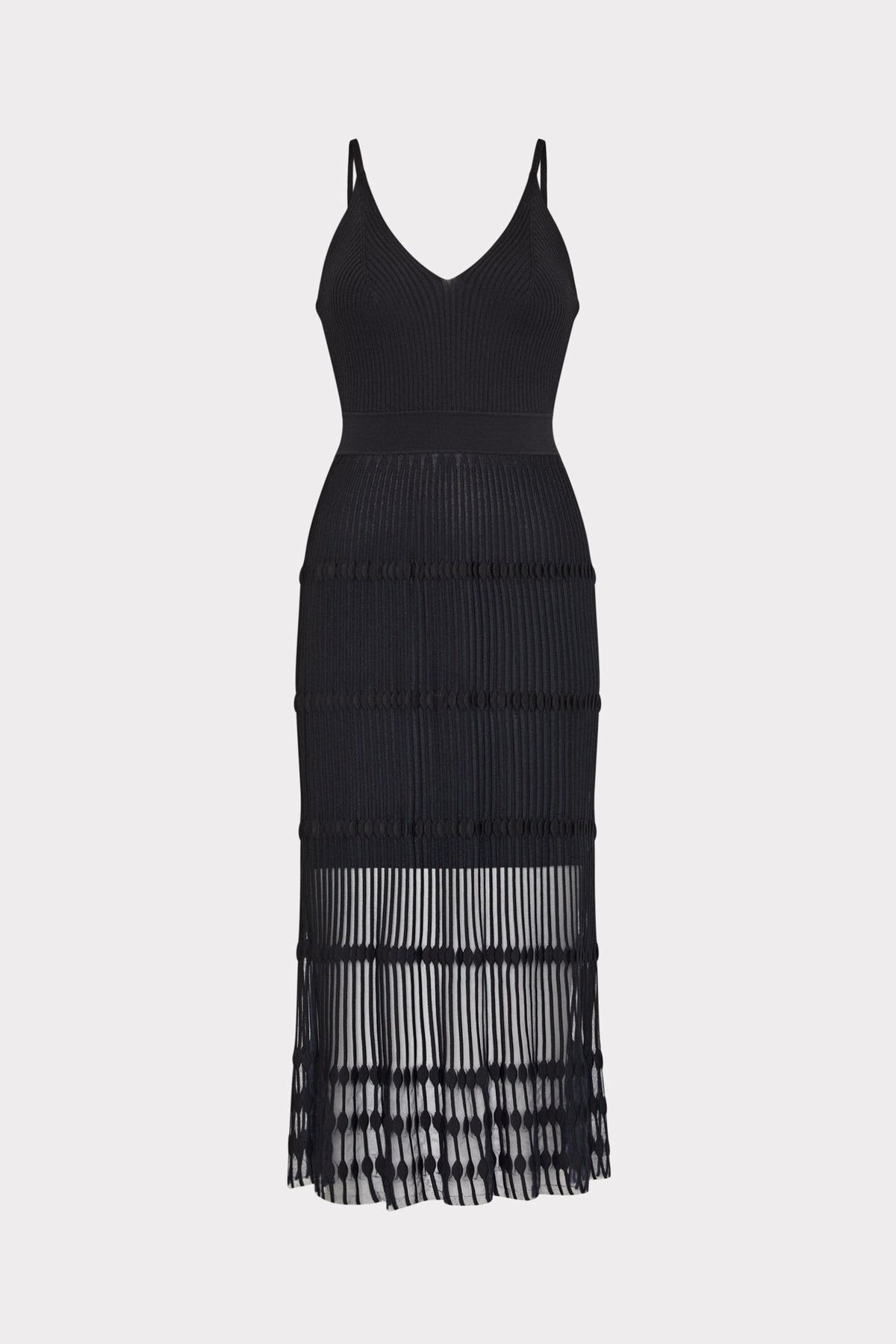 Sheer Knit Cami Dress Black | Milly Women