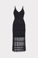 Sheer Knit Cami Dress Black | Milly Women