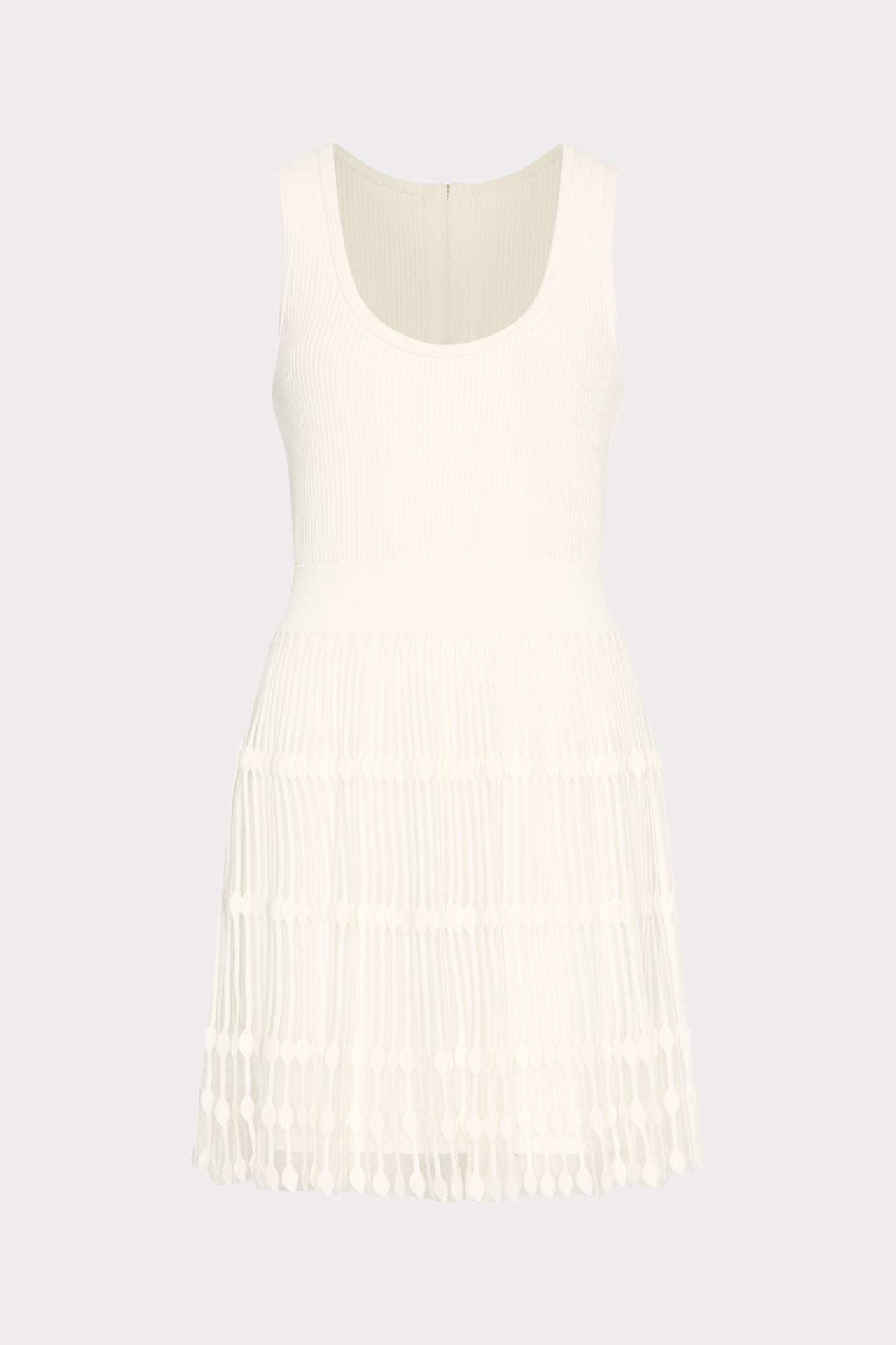 Sheer Knit Fit And Flare Mini Dress Ecru | Milly Women