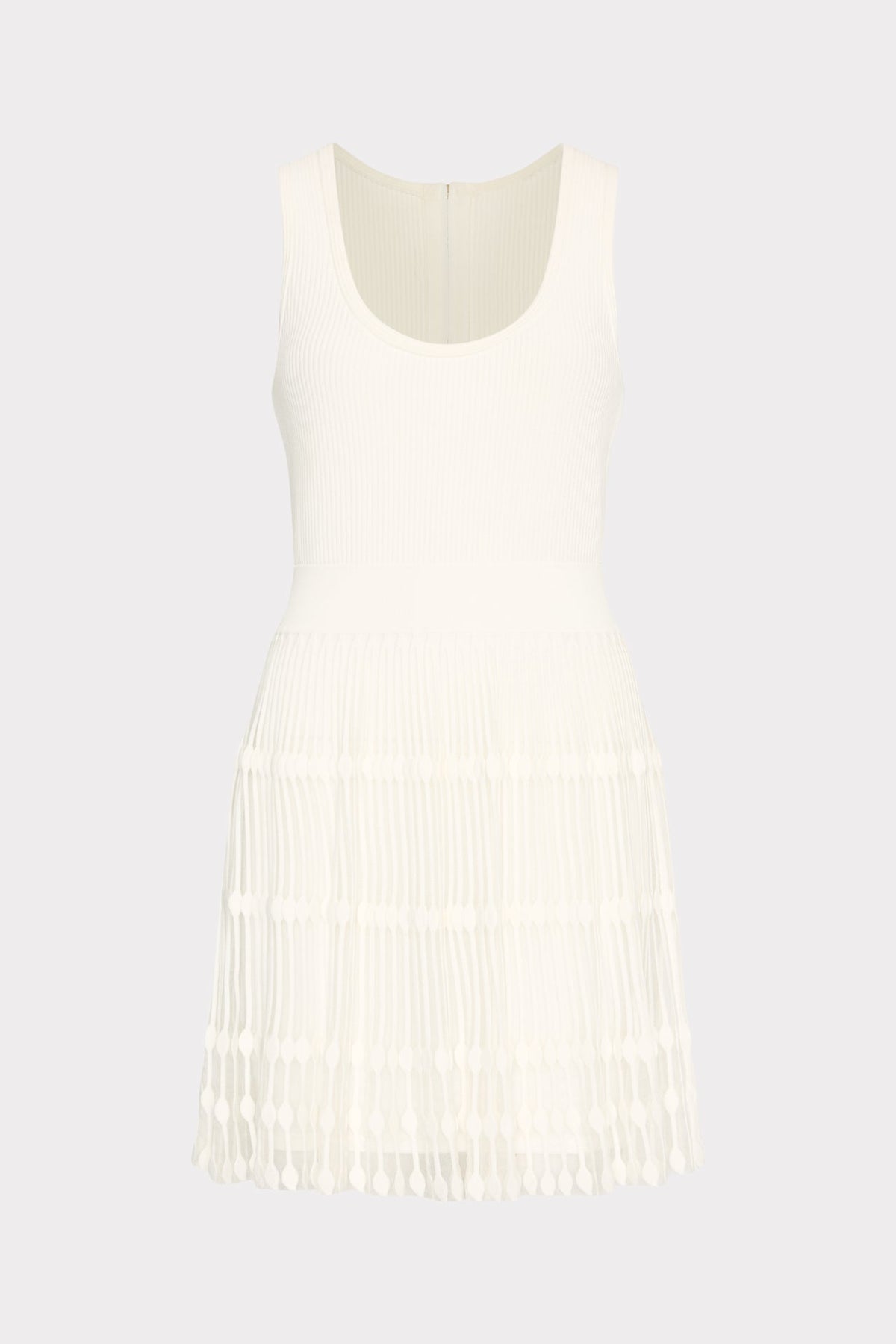 Sheer Knit Fit And Flare Mini Dress Ecru | Milly Women