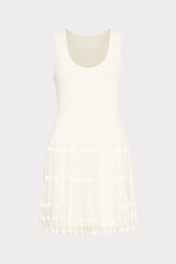 Sheer Knit Fit And Flare Mini Dress Ecru | Milly Women