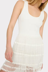 Sheer Knit Fit And Flare Mini Dress Ecru | Milly Women