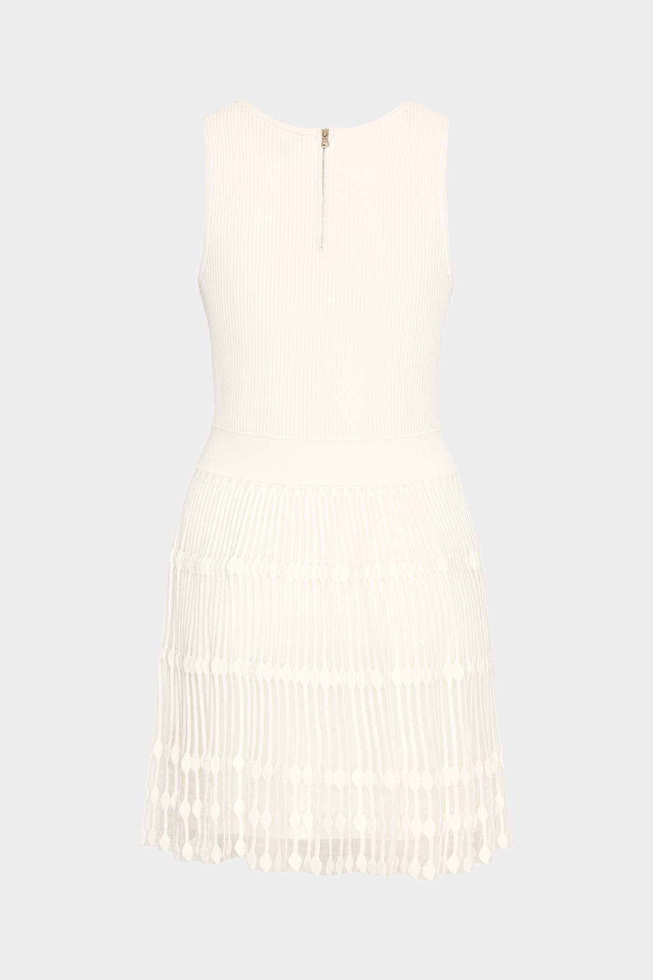 Sheer Knit Fit And Flare Mini Dress Ecru | Milly Women