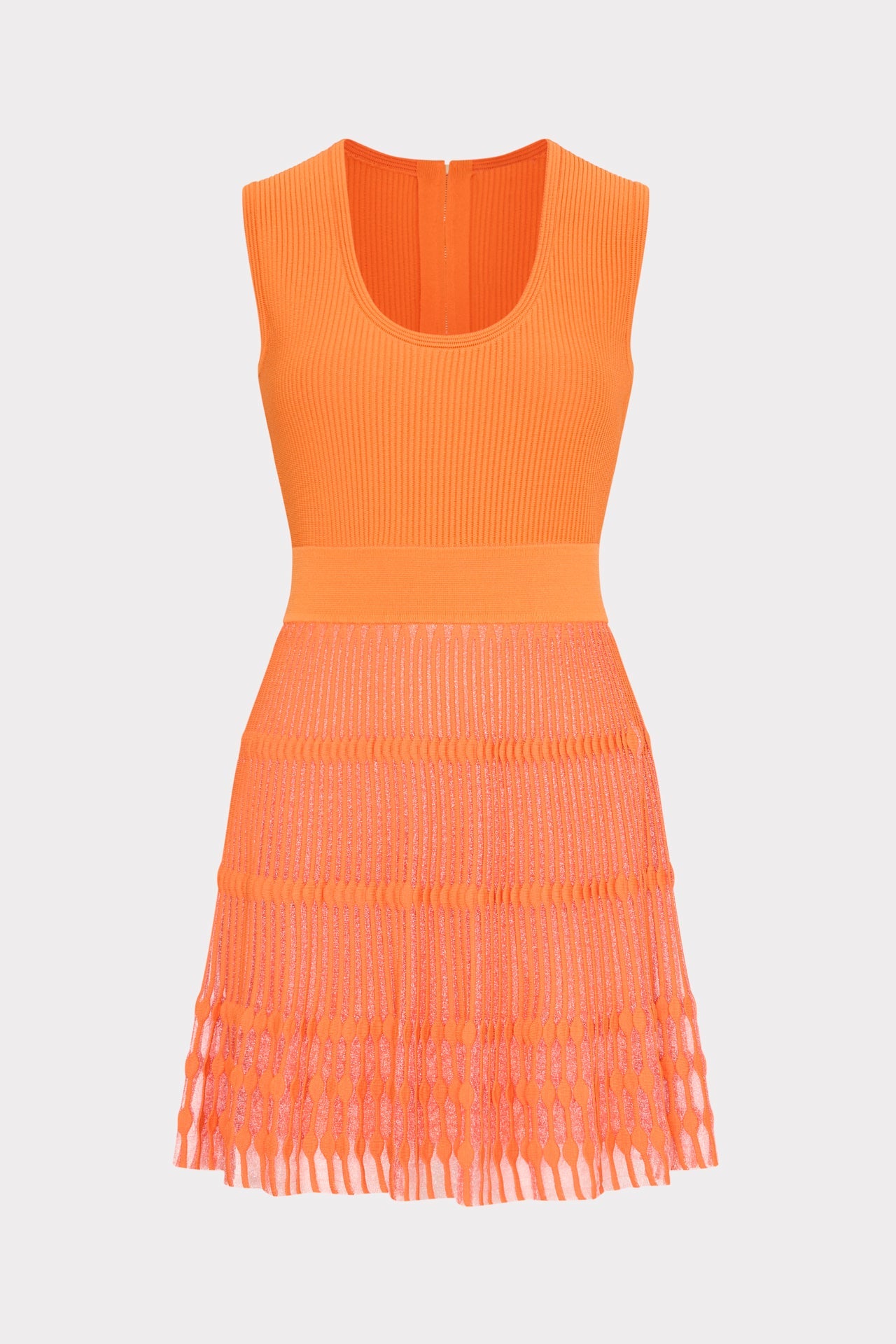 Sheer Knit Fit And Flare Mini Dress Coral | Milly Women