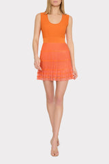 Sheer Knit Fit And Flare Mini Dress Coral | Milly Women