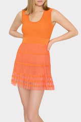 Sheer Knit Fit And Flare Mini Dress Coral | Milly Women