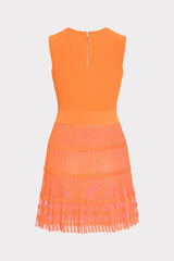 Sheer Knit Fit And Flare Mini Dress Coral | Milly Women