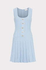 Wave Godet Flare Knit Mini Dress Light Blue | Milly Women