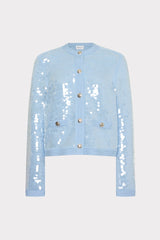 Iman Sequin Knit Cardigan Light Blue | Milly Women
