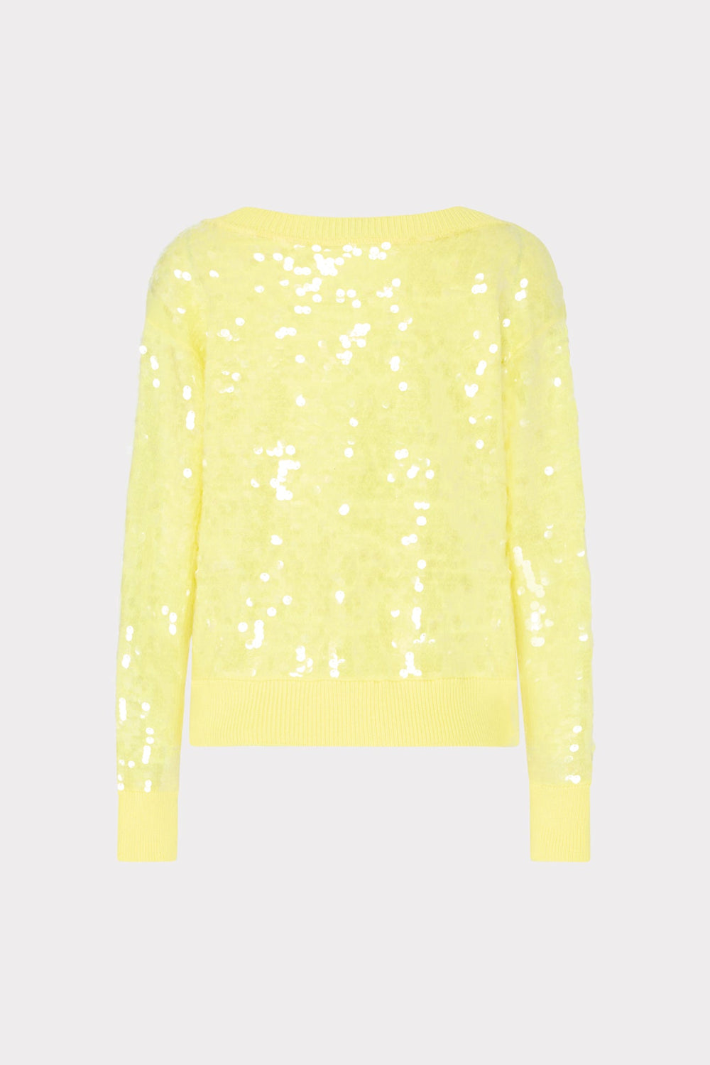 Ilaria Sequin V-Neck Sweater Light Yellow | Milly Women
