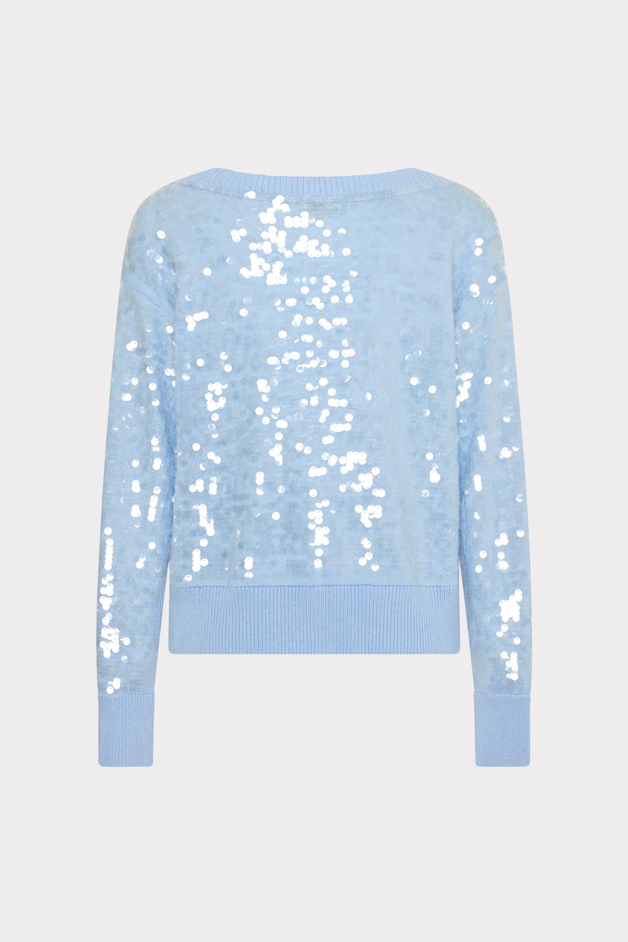 Ilaria Sequin V-Neck Sweater Light Blue | Milly Women