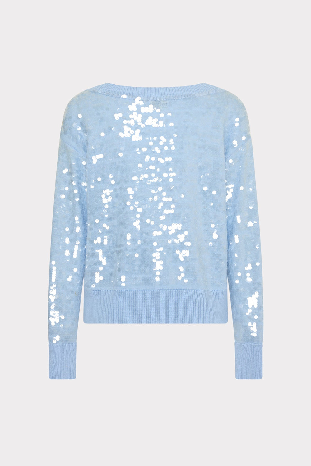 Ilaria Sequin V-Neck Sweater Light Blue | Milly Women