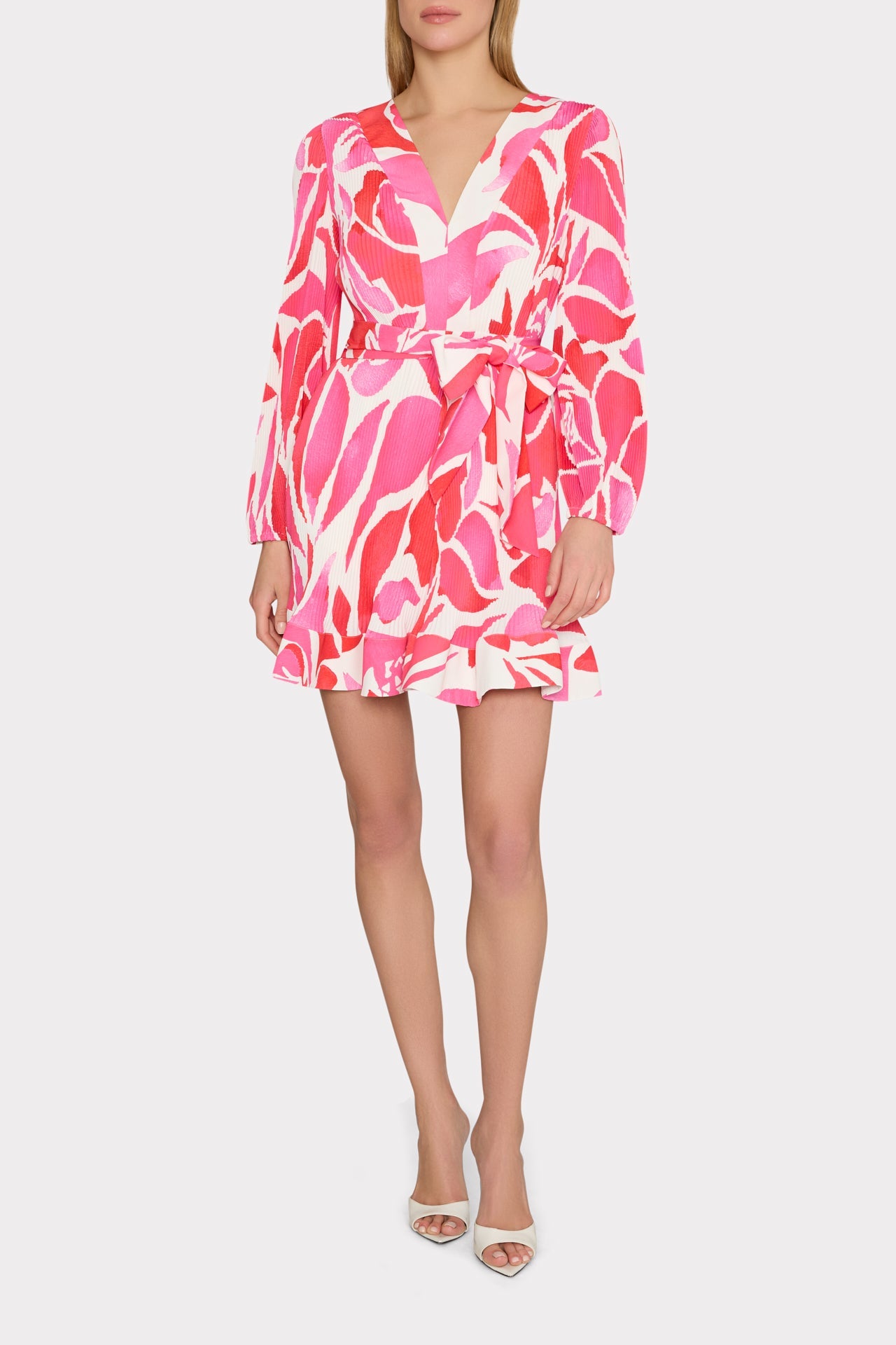 Liv Dream Rose Pleated Dress Magenta Multi | Milly Women