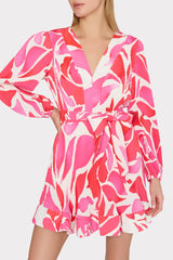 Liv Dream Rose Pleated Dress Magenta Multi | Milly Women