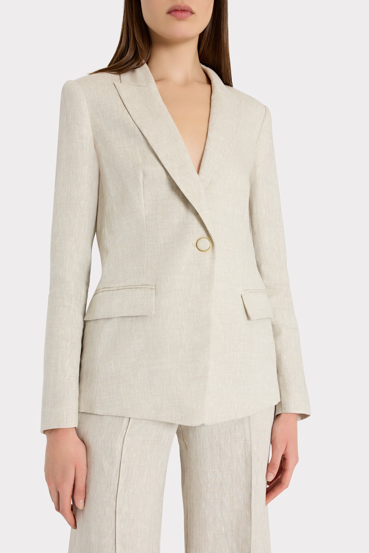 Alexa Linen Blazer Natural | Milly Women