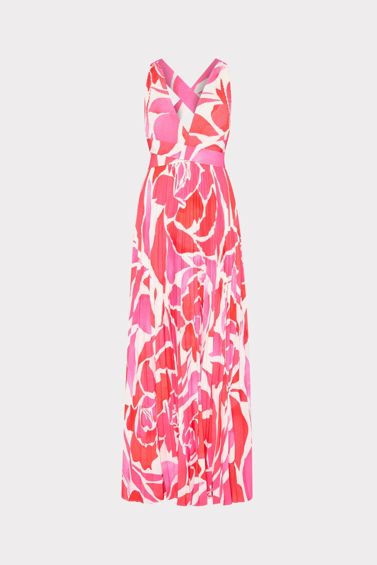 Oria Dream Rose Pleated Dress Magenta Multi | Milly Women