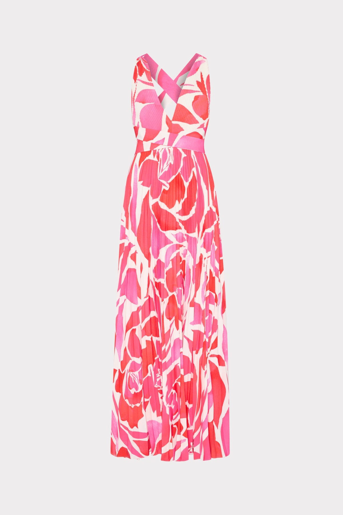 Oria Dream Rose Pleated Dress Magenta Multi | Milly Women