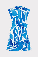 Joan Dream Rose Pleated Dress Teal Blue Multi | Milly Women