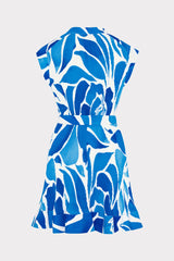 Joan Dream Rose Pleated Dress Teal Blue Multi | Milly Women