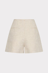 Linen Pleated Shorts Natural | Milly Women
