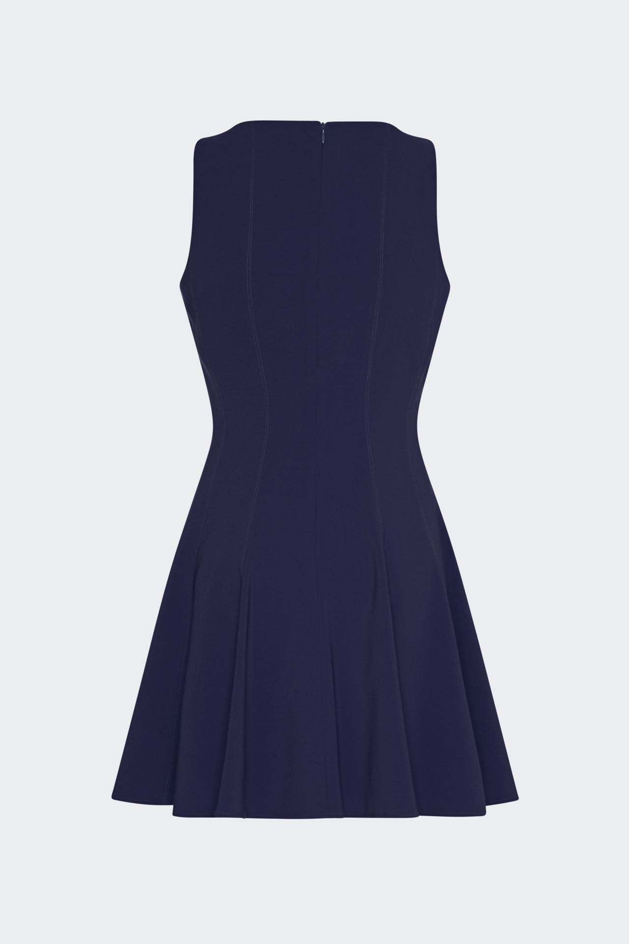 Sleeveless Stretch Cady Fit And Flare Dress Navy | Milly Women
