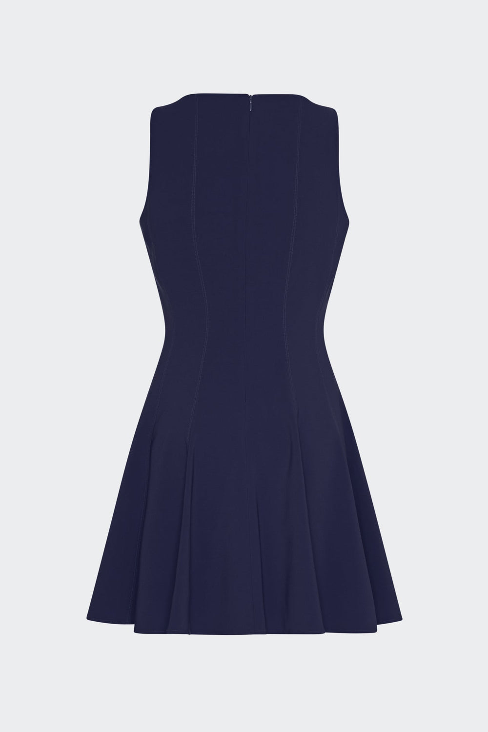 Sleeveless Stretch Cady Fit And Flare Dress Navy | Milly Women