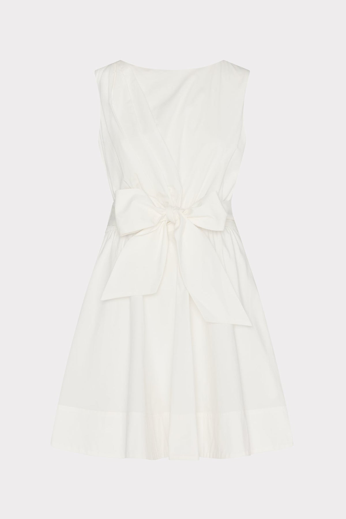 Draped Poplin Sleeveless Mini Dress White | Milly Women